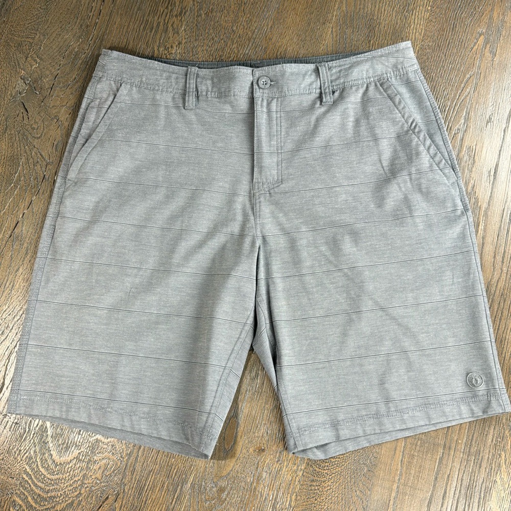 HANG TEN™️ Men's Size 36x11 Flat Front Gray Hybrid Stretch Swim/Board Shorts